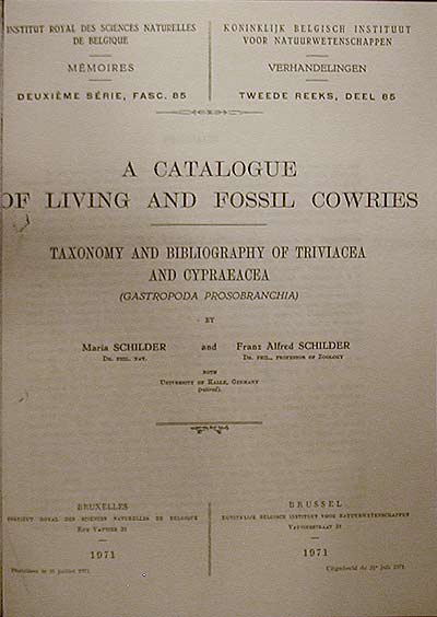 Catalog of Living and Fossil Cowries